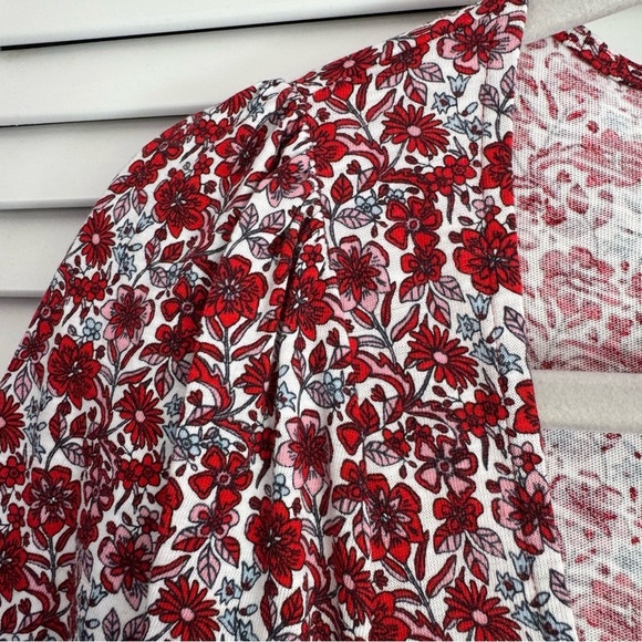 Boden Square Neck Jersey Cotton Floral Milkmaid Dress Puff Sleeves Size 4 - Picture 7 of 10